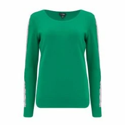 Pour Moi Blue Lace Sleeve Insert Ecovero Knit Jumper -Pour Moi Shop unnamed file 4311