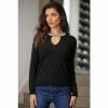 Pour Moi Black Julia Diamante Collar Ecovero Knit Jumper