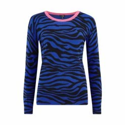 Pour Moi Blue Riley Zebra Print Ecovero Knit Jumper -Pour Moi Shop unnamed file 4327