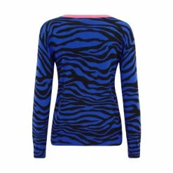 Pour Moi Blue Riley Zebra Print Ecovero Knit Jumper -Pour Moi Shop unnamed file 4328