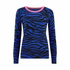 Pour Moi Blue Riley Zebra Print Ecovero Knit Jumper -Pour Moi Shop unnamed file 4329