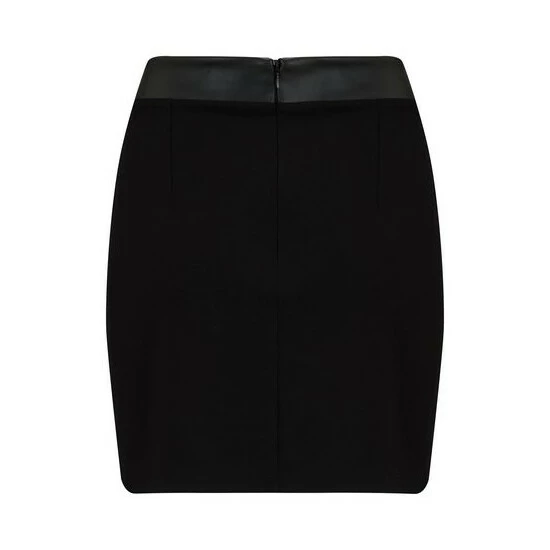 Pour Moi Black Amy Faux Leather Waistband Ponte Mini Skirt 5 Pour Moi Black Amy Faux Leather Waistband Ponte Mini Skirt - Image 5