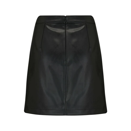 Pour Moi Black Ella Faux Leather Zip Front Mini Skirt 4 Pour Moi Black Ella Faux Leather Zip Front Mini Skirt - Image 4