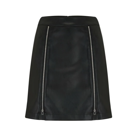 Pour Moi Black Ella Faux Leather Zip Front Mini Skirt 5 Pour Moi Black Ella Faux Leather Zip Front Mini Skirt - Image 5