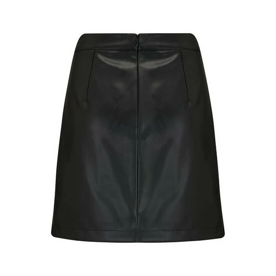 Pour Moi Black Ella Faux Leather Zip Front Mini Skirt 6 Pour Moi Black Ella Faux Leather Zip Front Mini Skirt - Image 6