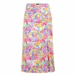 Pour Moi Pink Margot Satin Woven Ruche Front Midi Skirt -Pour Moi Shop unnamed file 4426