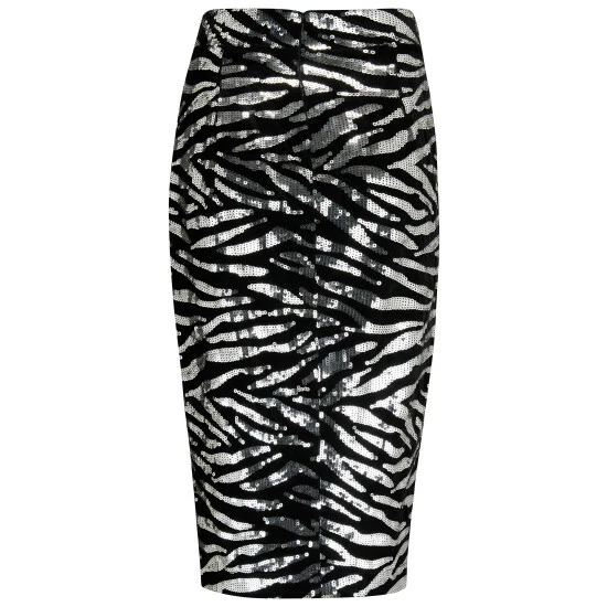 Pour Moi Black Selena Velvet Sequin Midi Skirt 5 Pour Moi Black Selena Velvet Sequin Midi Skirt - Image 5