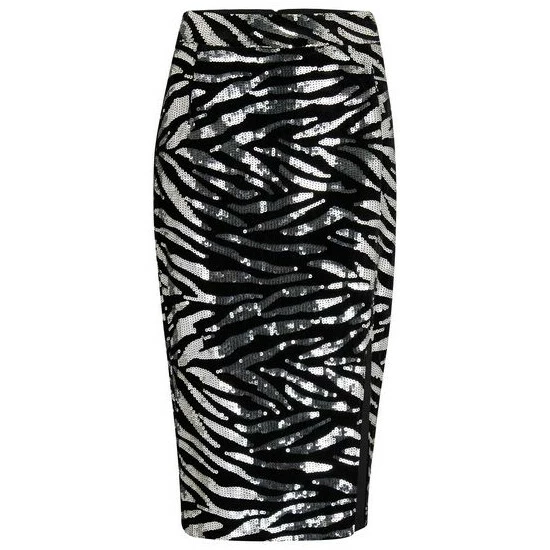 Pour Moi Black Selena Velvet Sequin Midi Skirt 6 Pour Moi Black Selena Velvet Sequin Midi Skirt - Image 6