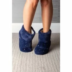 Alternative view of Pour Moi Blue Pearl Trim Faux Fur Bootie Slipper