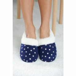 Pour Moi Blue Metallic Star Full Back Slipper -Pour Moi Shop unnamed file 4466