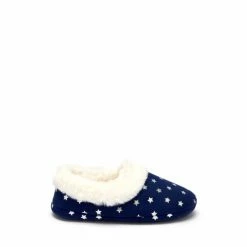 Pour Moi Blue Metallic Star Full Back Slipper -Pour Moi Shop unnamed file 4467