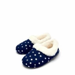 Pour Moi Blue Metallic Star Full Back Slipper -Pour Moi Shop unnamed file 4468