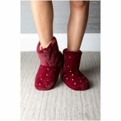 Pour Moi Red Pearl Trim Faux Fur Bootie Slipper -Pour Moi Shop unnamed file 4474