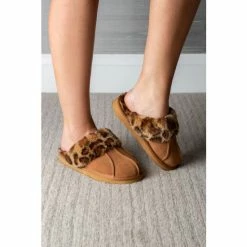 Pour Moi Nude Faux Fur Trim Suede Mule Slipper