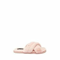 Pour Moi Pink Faux Fur Crossover Slider Slipper -Pour Moi Shop unnamed file 4498