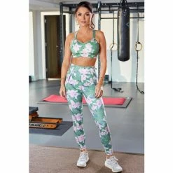 Pour Moi Green Energy Printed Full Length Sports Legging