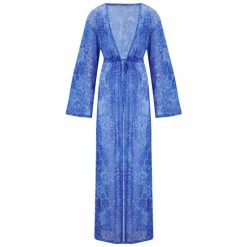 Pour Moi Blue Mesh Maxi Kimono -Pour Moi Shop unnamed file 4570