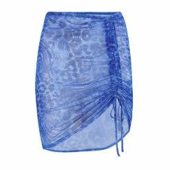 Pour Moi Blue Mesh Ruched Mini Sarong -Pour Moi Shop unnamed file 4584