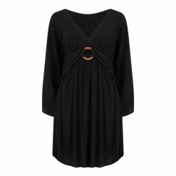 Pour Moi Black Crinkle Ring Detail Cover Up -Pour Moi Shop unnamed file 4601
