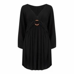 Pour Moi Black Crinkle Ring Detail Cover Up -Pour Moi Shop unnamed file 4603