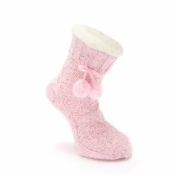 Alternative view of Pour Moi Pink Cosy Cable Knit Slipper Sock
