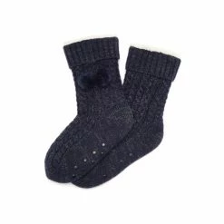 Pour Moi Blue Cosy Cable Knit Slipper Sock -Pour Moi Shop unnamed file 4750