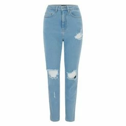 Pour Moi Blue Aubrey Ripped Denim High Waist Mom Jeans -Pour Moi Shop unnamed file 4777