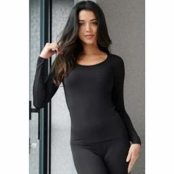 Alternative view of Pour Moi Black Second Skin Thermal Long Sleeve Top