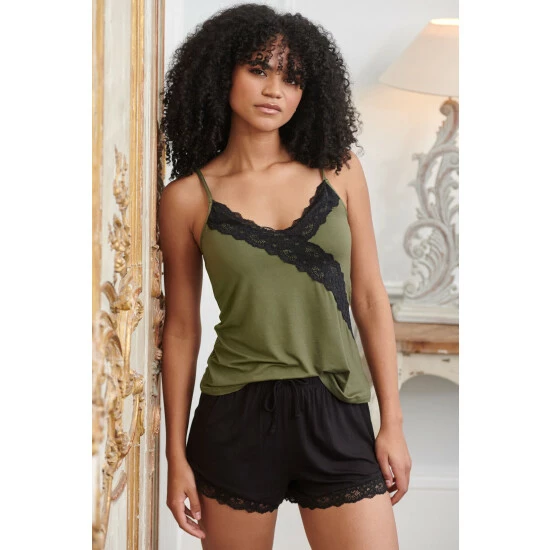 Pour Moi Green Sofa Loves Lace Secret Support Soft Jersey Cami 2 Pour Moi Green Sofa Loves Lace Secret Support Soft Jersey Cami - Image 2