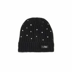 Pour Moi Black Diamante Logo Ribbed Beanie Hat -Pour Moi Shop unnamed file 4910