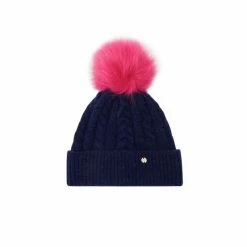 Pour Moi Blue Cable Knit Contrast Pom Beanie Hat -Pour Moi Shop unnamed file 4919