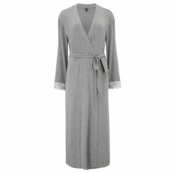 Pour Moi Grey Sofa Loves Lace Longline Soft Jersey Dressing Gown -Pour Moi Shop unnamed file 4925