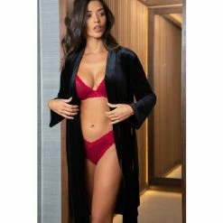 Pour Moi Black Velour Midi Length Dressing Gown -Pour Moi Shop unnamed file 4927