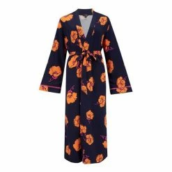 Pour Moi Blue Luxe Woven Twill Midi Dressing Gown -Pour Moi Shop unnamed file 4934
