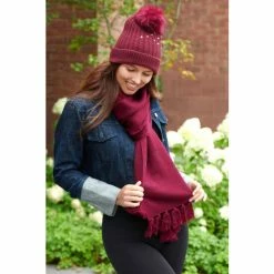Pour Moi Red Supersoft Star Fringe Scarf