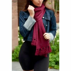 Alternative view of Pour Moi Red Supersoft Star Fringe Scarf