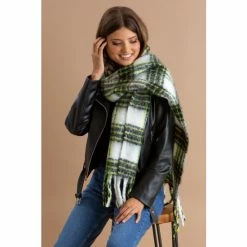 Pour Moi Black Brushed Check Tassel Scarf