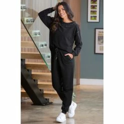 Pour Moi Black Diamante Trim Fleeceback Jogger 2 Pour Moi Black Diamante Trim Fleeceback Jogger -Pour Moi Shop unnamed file 4986