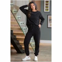 Pour Moi Black Diamante Trim Fleeceback Jogger 3 Pour Moi Black Diamante Trim Fleeceback Jogger -Pour Moi Shop unnamed file 4987