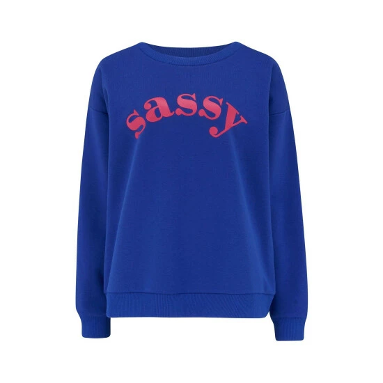 Pour Moi Blue Slogan Sweatshirt 4 Pour Moi Blue Slogan Sweatshirt - Image 4