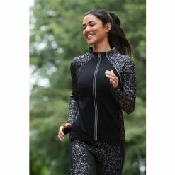 Pour Moi Shop 32 Pour Moi Black Energy Reflective Long Sleeved Zip Through Running Top