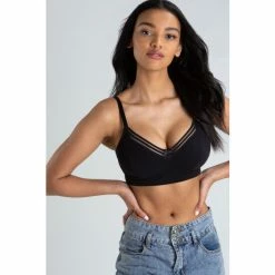 Pour Moi Black Twist Cotton Soft Non Wired Bra