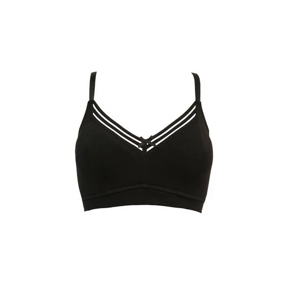 Pour Moi Black Twist Cotton Soft Non Wired Bra 5 Pour Moi Black Twist Cotton Soft Non Wired Bra - Image 5