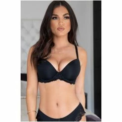 Pour Moi Black Forever Fiore Plunge Push Up T Shirt Bra -Pour Moi Shop unnamed file 707