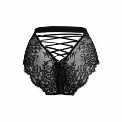 Pour Moi Black Dark Romance Deep Lace Up Brief -Pour Moi Shop unnamed file 860